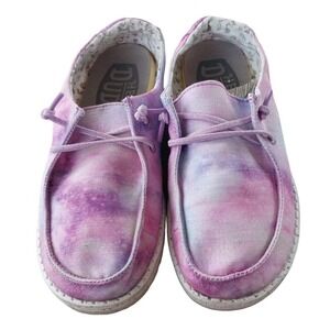 Hey Dude Wendy Youth Pink Tie Dye Slip-On Shoes Size 3‎ EU 35